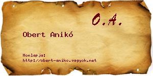 Obert Anikó névjegykártya